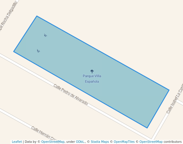 walking in Parque Villa Española map in Heroica Matamoros