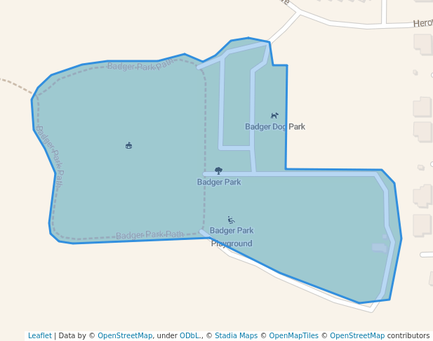 walking in Badger Park map in Healdsburg