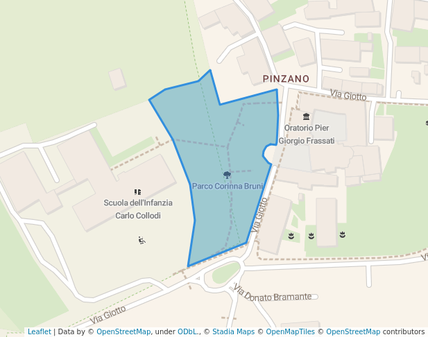 walking in Parco Corinna Bruni map in Limbiate