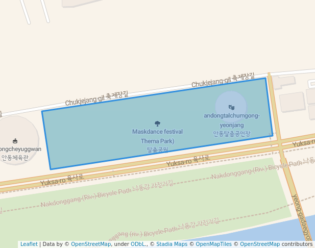 walking in Maskdance festival Thema Park) map in Andong