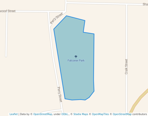 walking in Falconer Park map in Marlin