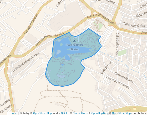 walking in Parque la Encantada map in Zacatecas