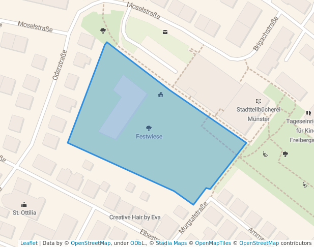 walking in Festwiese map in Stuttgart