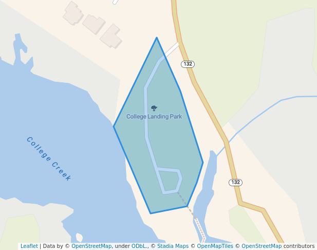 walking in College Landing Park map in Williamsburg