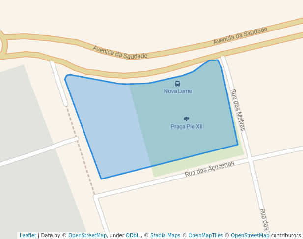 walking in Pio XXI map in Leme