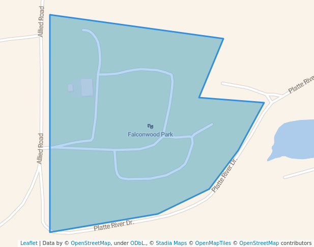 walking in Falconwood Park map in Bellevue