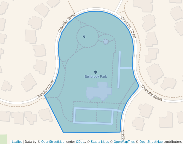 walking in Bellbrook Park map in Gretna