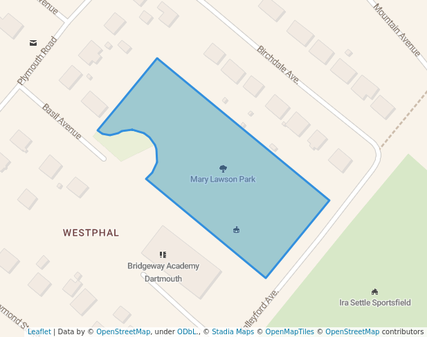 walking in Mary Lawson Park map in Dartmouth