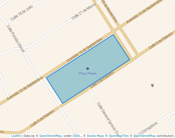 walking in Plaza Pepes map in Ciudad Victoria