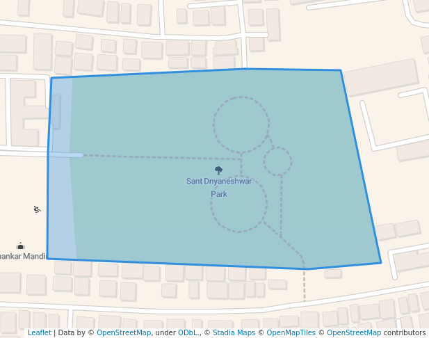 walking in Sant Dnyaneshwar Park map in Pimpri-Chinchwad