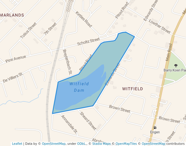 walking in Hugh McLennan Park map in Boksburg