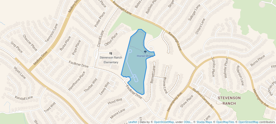 walking in Dr Richard H Rioux Memorial Park map in Stevenson Ranch