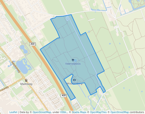 walking in Veenwijkbos map in Oudeschoot