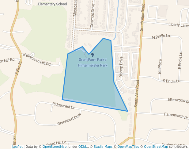 walking in Hintermeister Park map in West Carrollton