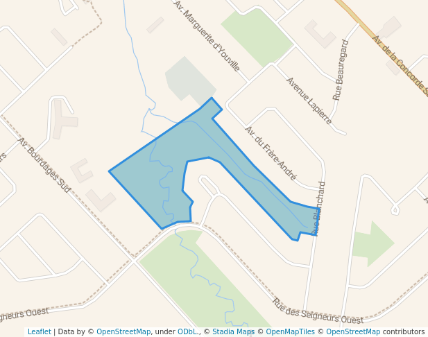 walking in Parc des enfants-de-la-Métairie map in Saint-Hyacinthe