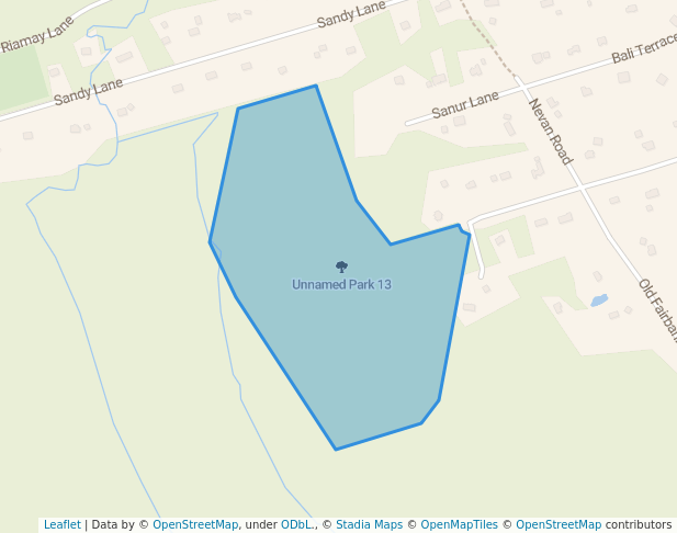 walking in Unnamed Park 13 map in Porters Lake