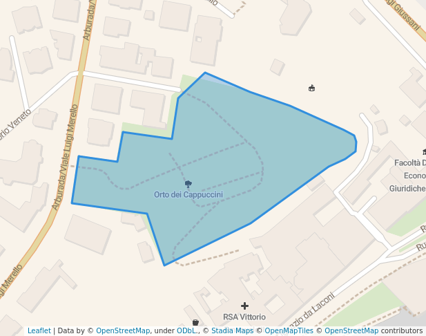walking in Orto dei Cappuccini map in Cagliari