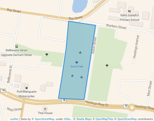 walking in Dixie Park map in Port Macquarie