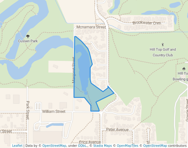 walking in Cussen Park map in Tatura