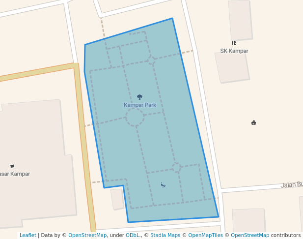 walking in Kampar Park map in Kampar