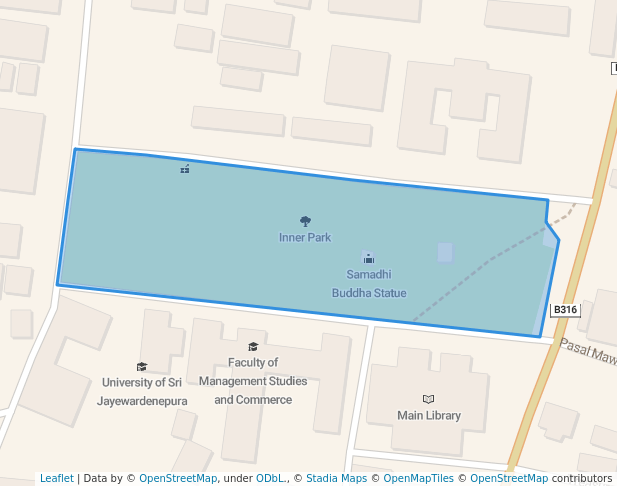 walking in Inner Park map in Nugegoda