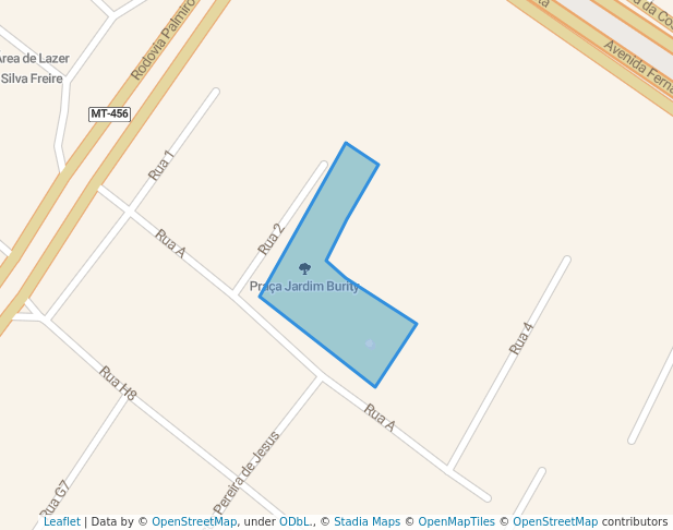 walking in Praça Jardim Burity map in Cuiabá