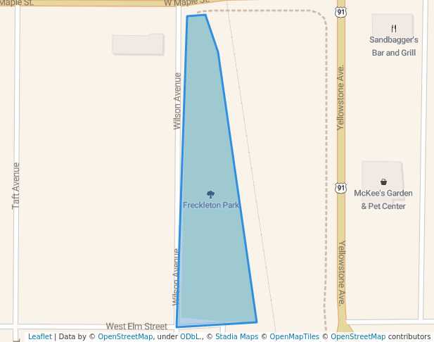 walking in Freckleton Park map in Pocatello