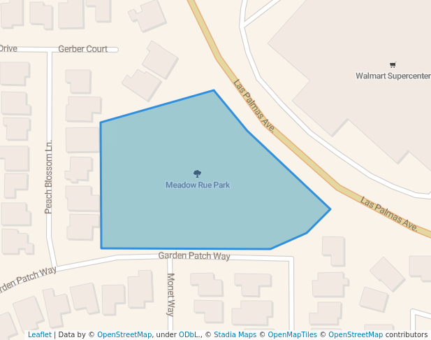 walking in Meadow Rue Park map in Patterson