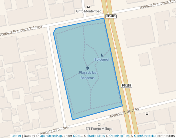 walking in Plaza de las Banderas map in Quillabamba