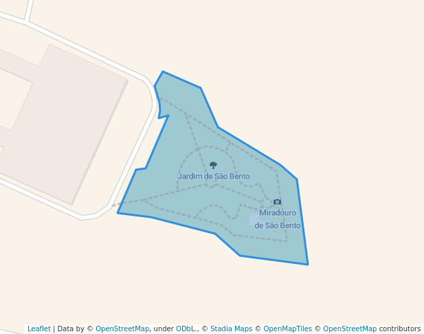 walking in Jardim de São Bento map in Santarém