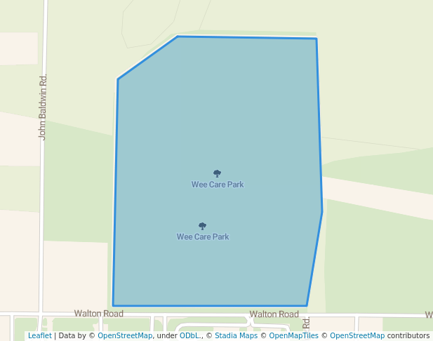 walking in Wee Care Park map in DeFuniak Springs