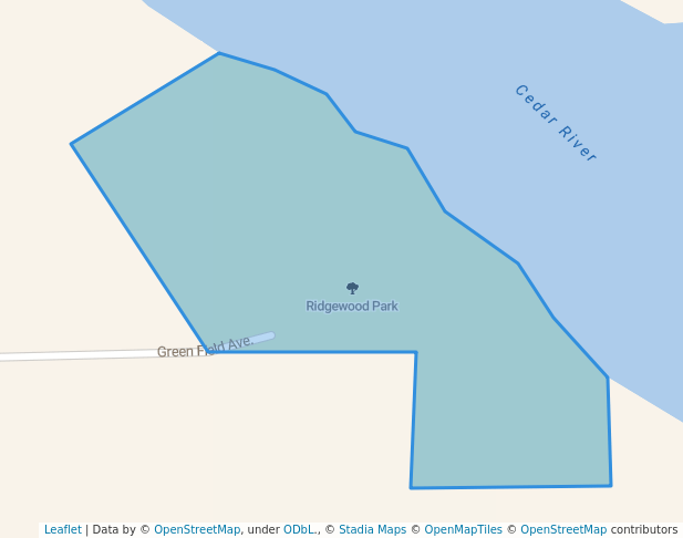 walking in Ridgewood Park map in Waverly