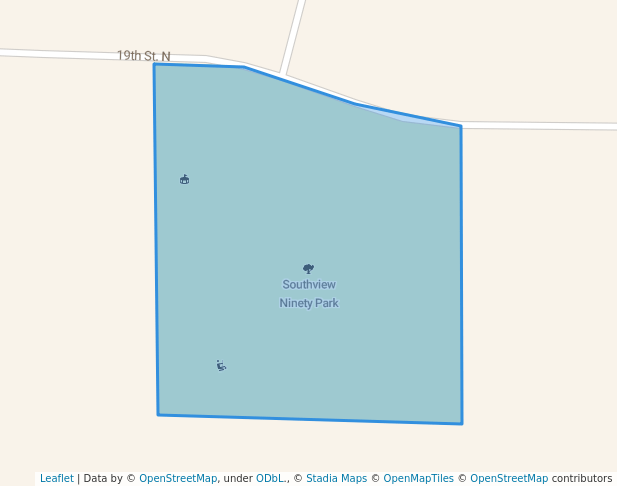 walking in Southview Ninety Park map in St. Cloud