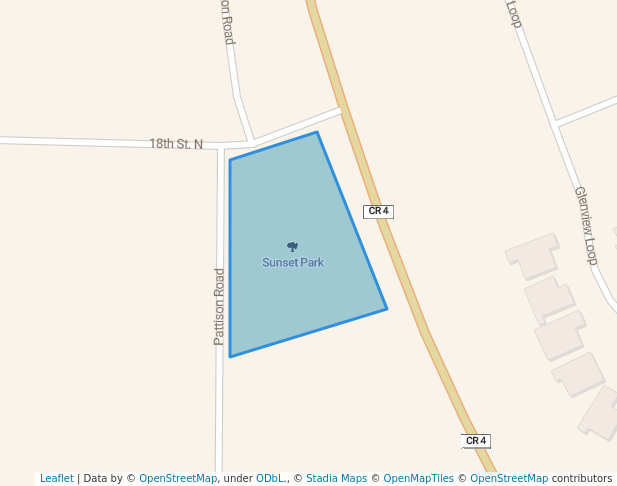 walking in Sunset Park map in St. Cloud