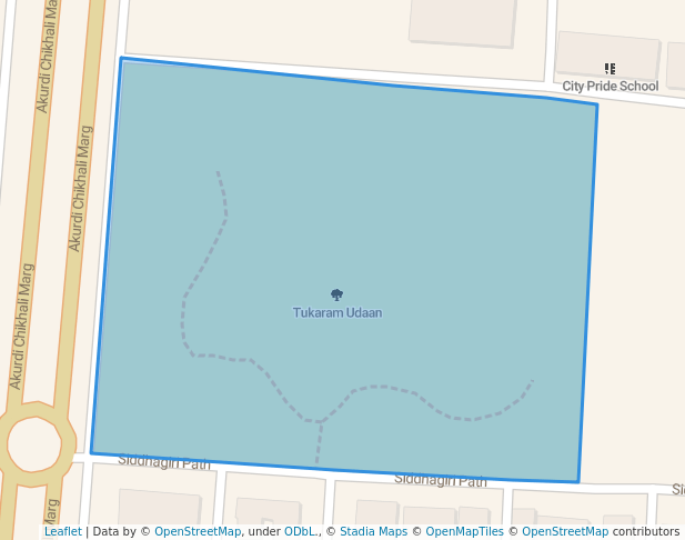 walking in Sant Tukaram Park map in Pimpri-Chinchwad