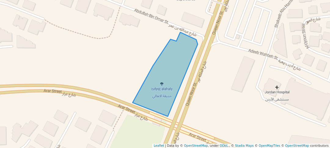 walking in حديقة الاهالي map in Amman