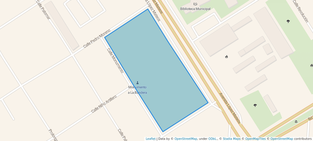 walking in Parque Monumento a La Bandera map in Fresnillo