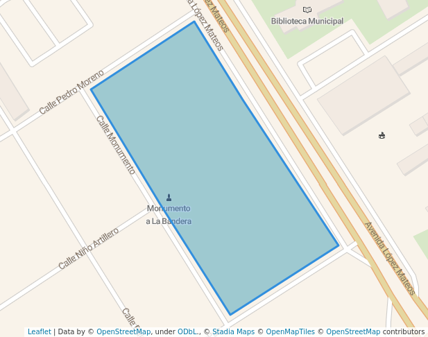 walking in Parque Monumento a La Bandera map in Fresnillo