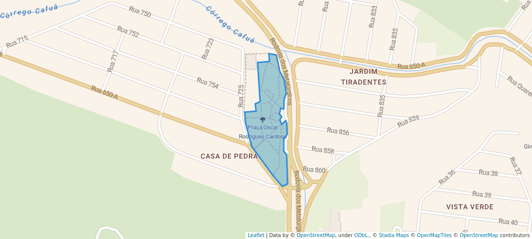 walking in Praça Oscar Rodrigues Cardoso map in Volta Redonda