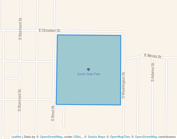 walking in South Side Park map in Princeton