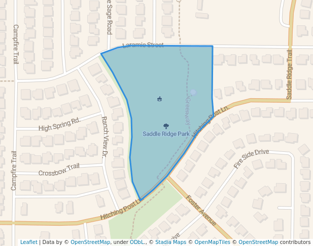 walking in Saddle Ridge Park map in Cheyenne