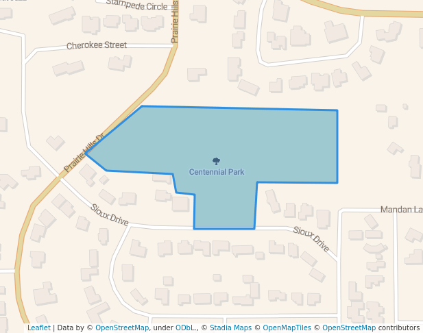 walking in Centennial Park map in Cheyenne