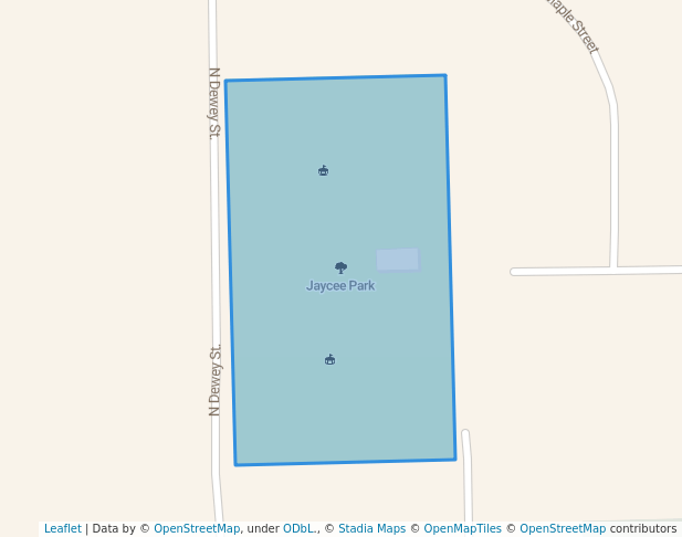 walking in Jaycee Park map in Greenville