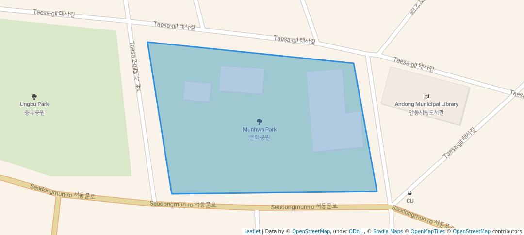 walking in Munhwa Park map in Andong