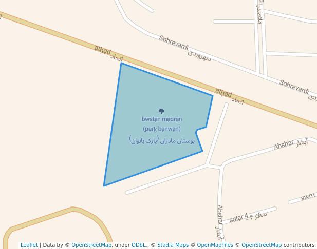 walking in بوستان مادران map in Andisheh New Town