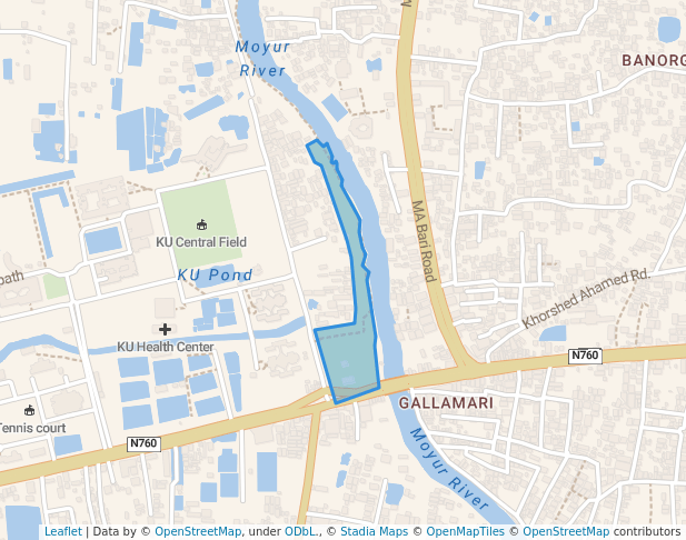 walking in Liniar Park map in Khulna