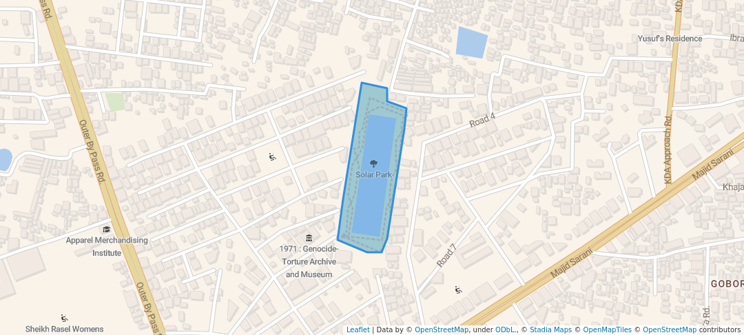 walking in Solar Park map in Khulna
