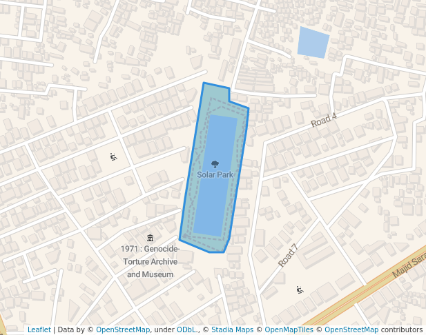 walking in Solar Park map in Khulna