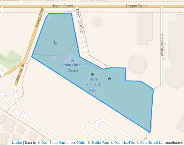 walking in Tatura Memorial Park map in Tatura