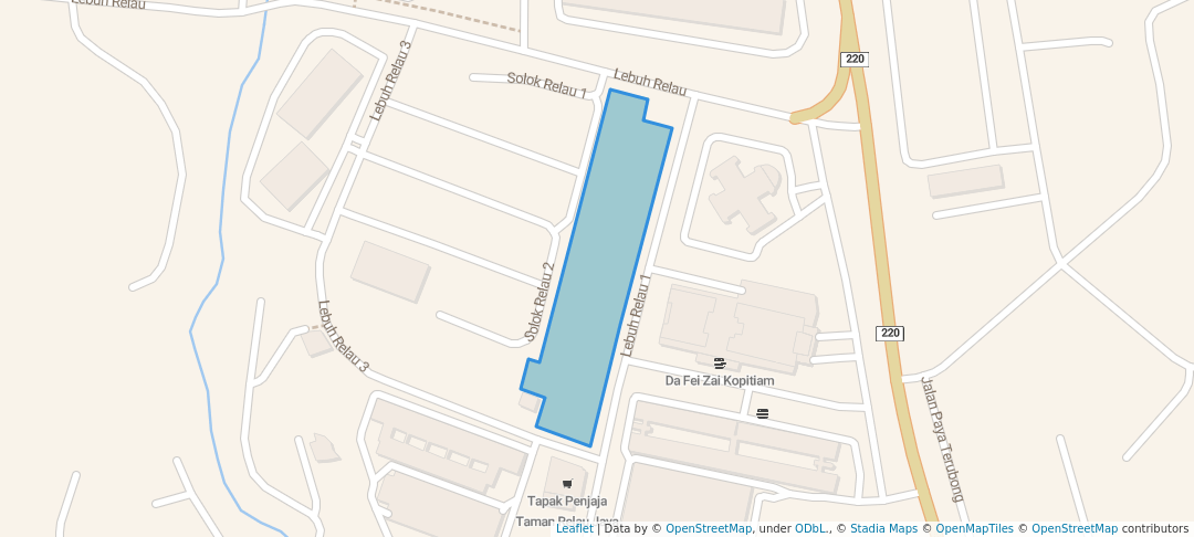 walking in Lebuh Relau 1 Neighbourhood Park map in Bayan Lepas